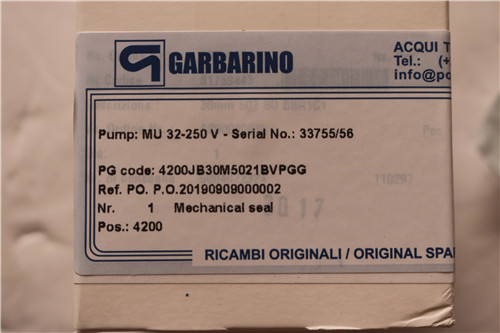 GARBARINO机械密封 4200J305M5021BVPGG
