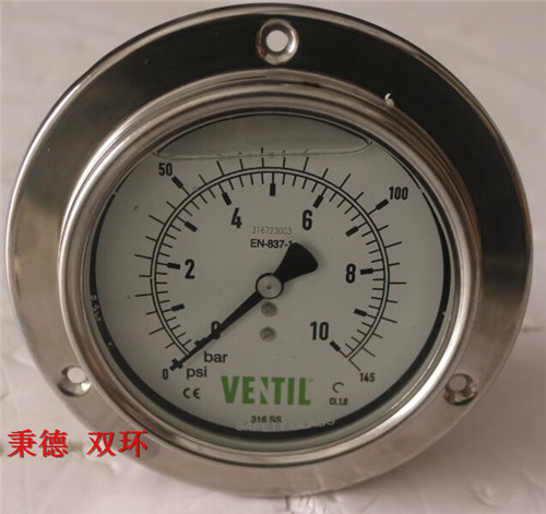 Ventil 测压表 PBX100LJ KL 1 0-10Bar材质
